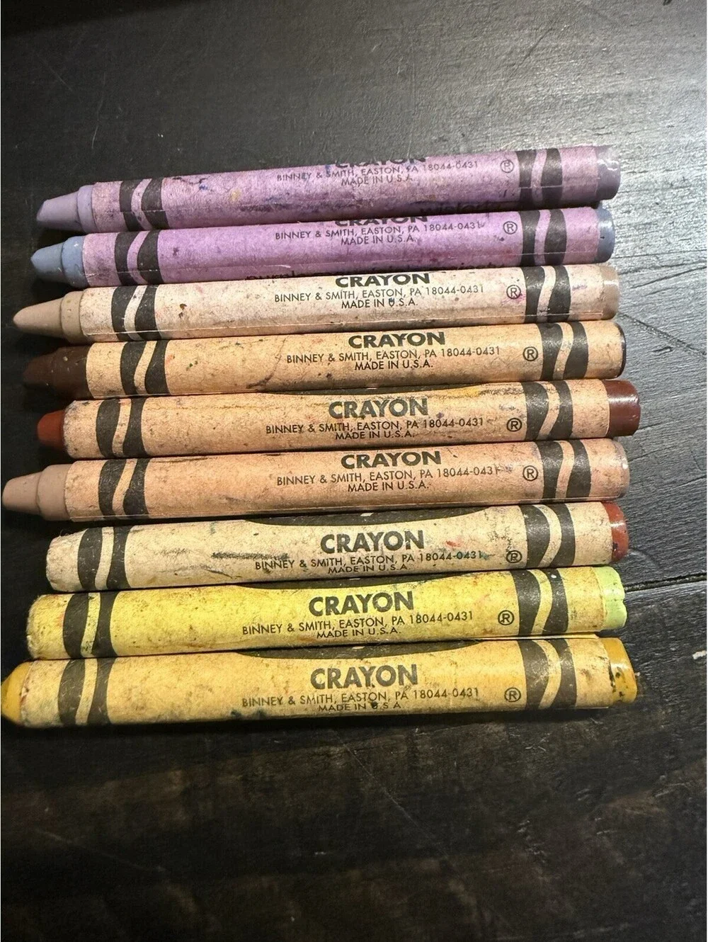 Vintage Crayola Crayons Lot Of 9, Goldenrod, Sepia, Wisteria, Classic Colors